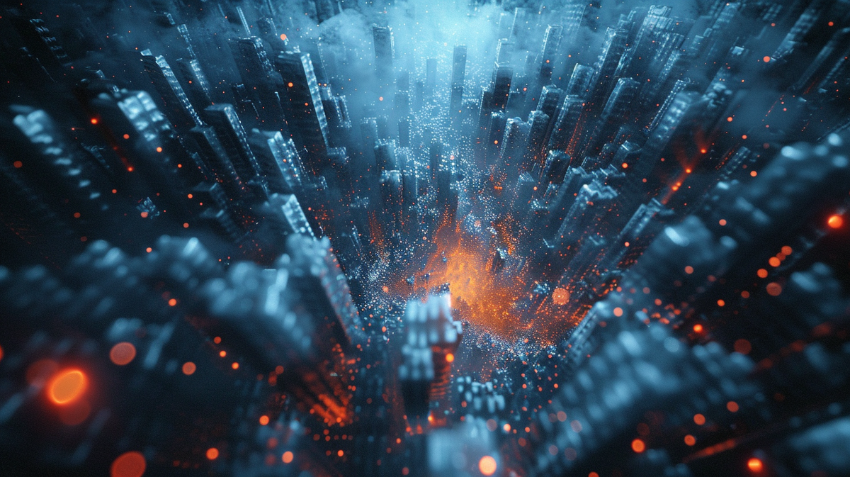 Визуальная метафора ситуации, когда рост бизнеса усиливает существующие проблемы вместо того, чтобы создавать устойчивость. Масштабирование без готовой структуры приводит к перегрузке системы, потере контроля и росту управленческих рисков. Образ отражает момент, в котором расширение становится источником нестабильности, а не развития.