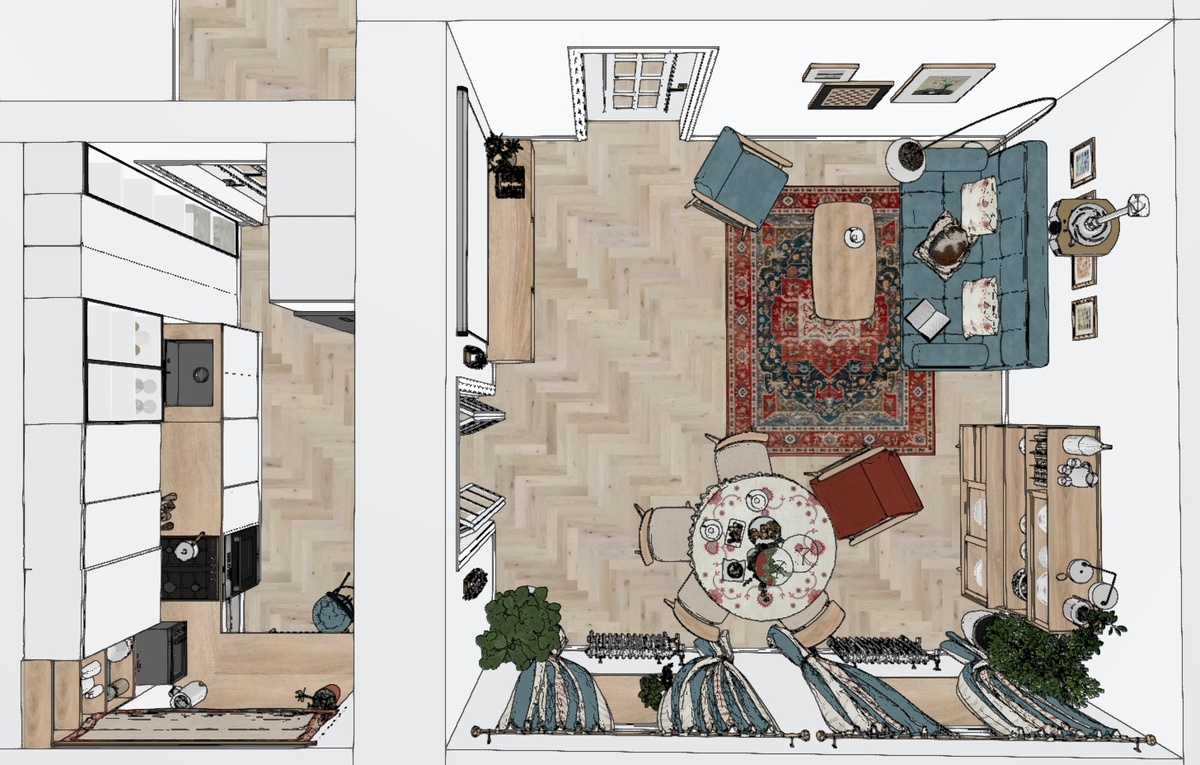 Эскизный вид сверху того, что у нас получилось