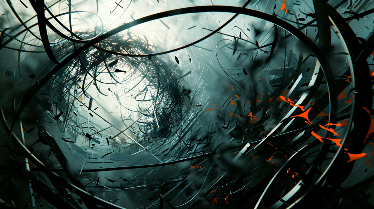 Визуальная метафора ситуации, в которой рост бизнеса усиливает существующий хаос вместо формирования устойчивой системы. Отсутствие структуры, границ и логики управления при масштабировании приводит к ускоренному накоплению ошибок, потере контроля и росту управленческих рисков. Образ подчёркивает, что хаос не упорядочивается ростом, а многократно усиливается.