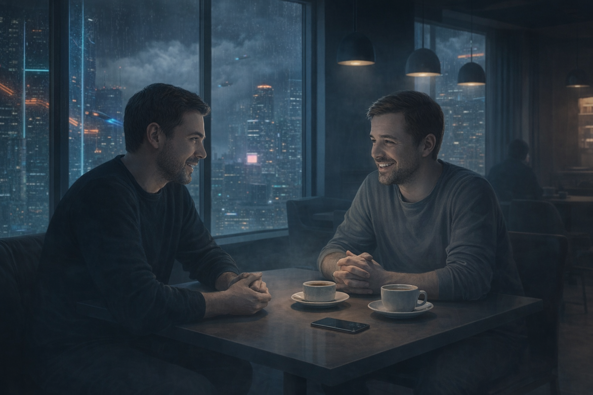 Артем и Максим в кафе