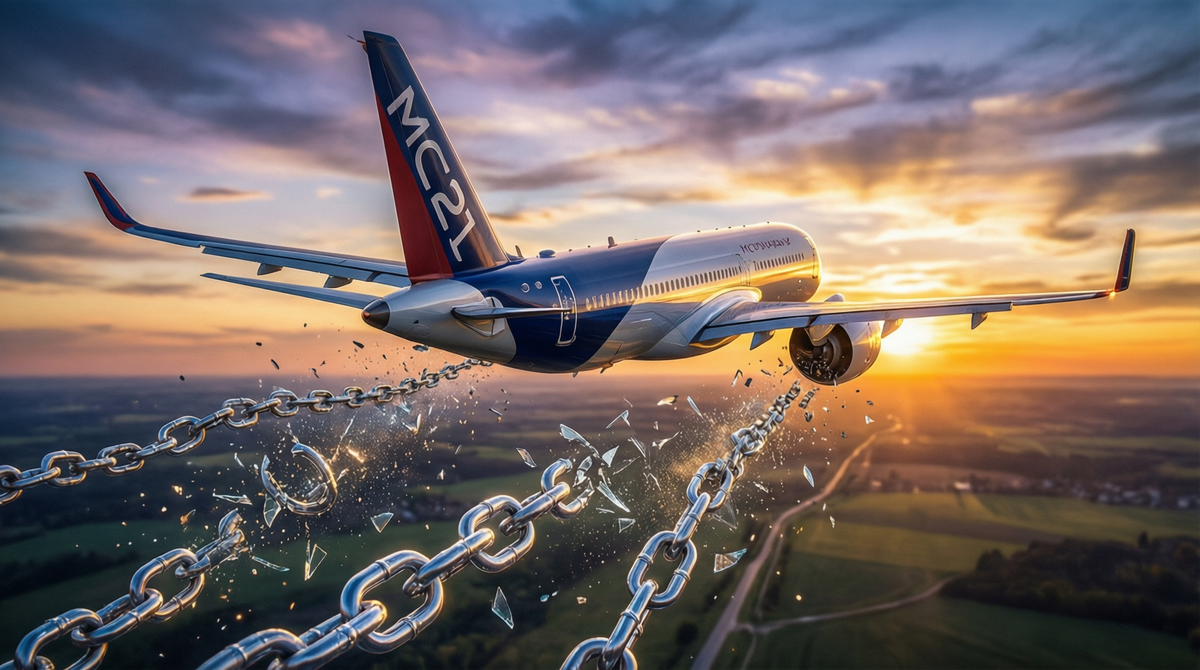 МС-21 летит навстречу светлому завтра. 2026 год. Неизвестный разумец.