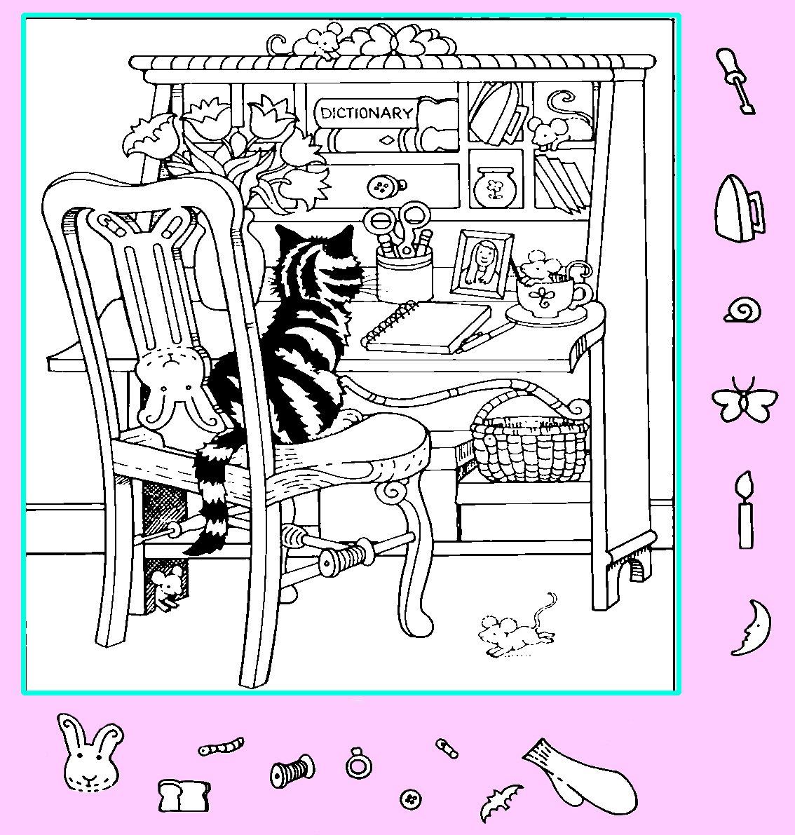 Тест на внимательность: найди кольцо, бабочку, свечу и другие предметы на картинке. Картинка подготовлена автором