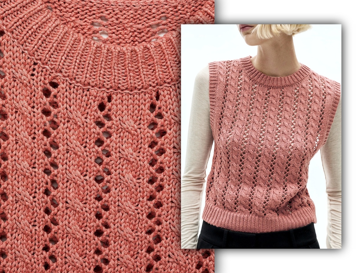 Жилетка от Манго красивым ажурным узором