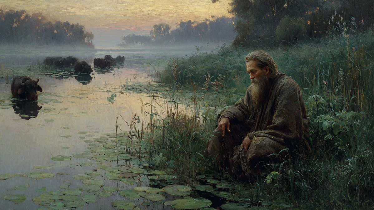 Когда тишина ложится на воду, берег становится границей между привычным и загадочным. 
Вы бы осмелились подойти к воде на закате?