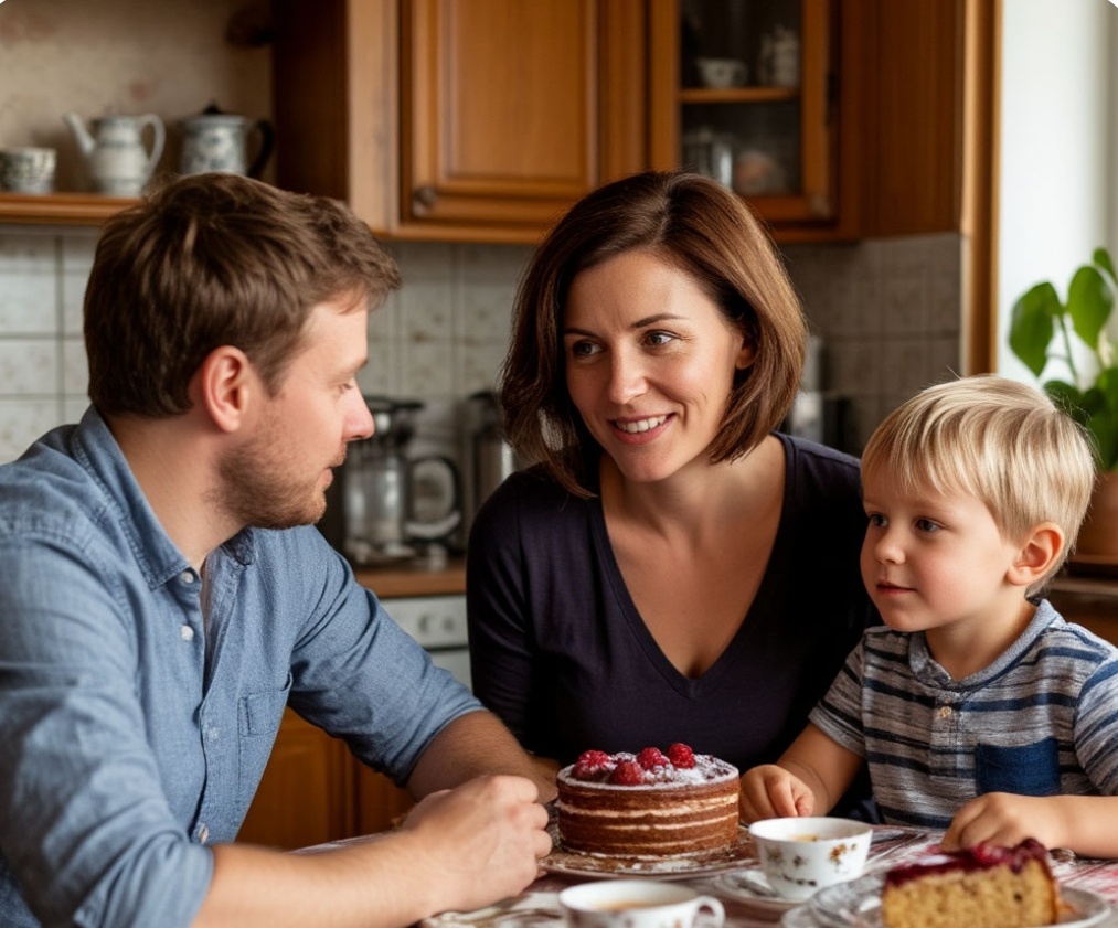 Лёва с тётей Лилей и дядей Валерой
