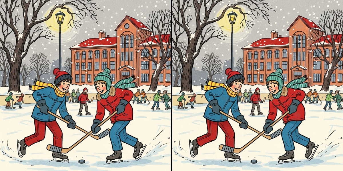 Каток. Найдите 6 отличий