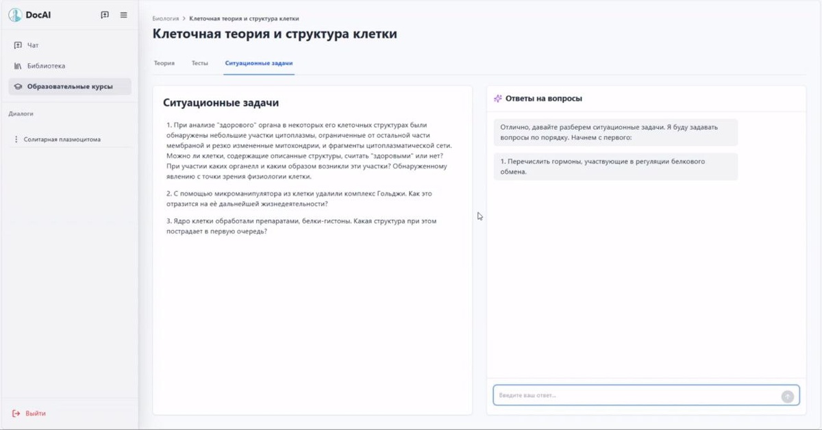 Пример задачи из интеллектуальной кроссплатформенной системы «DocAI»
Фото предоставил Виталий Теренин