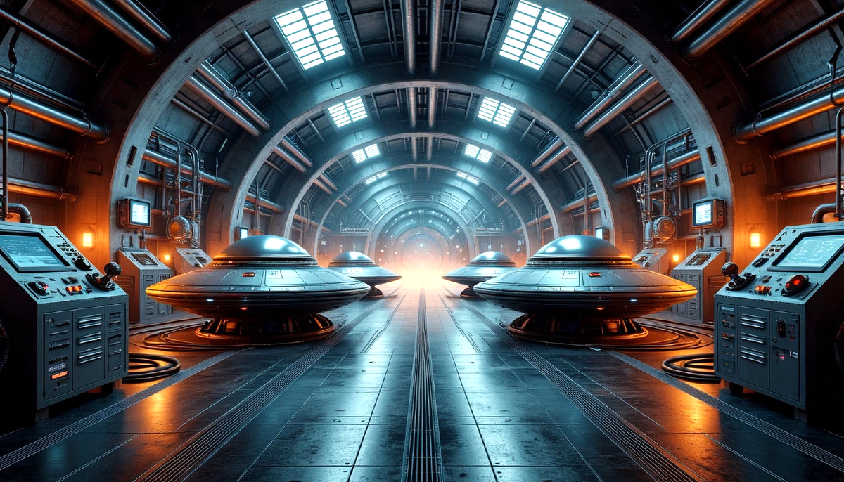 Там находился некий ангар. 