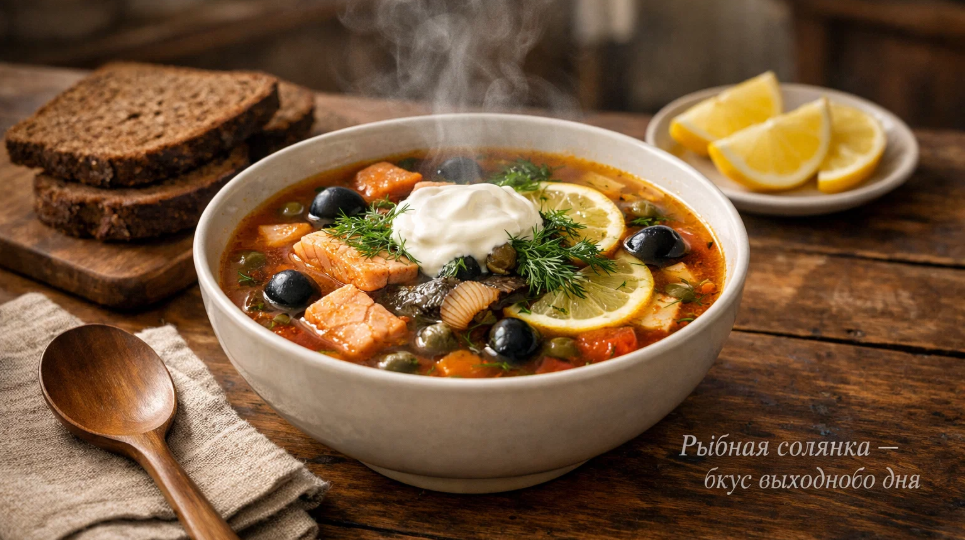 Солянка рыбная с тремя видами рыбы: готовлю по выходным, когда хочется чего-то особенного