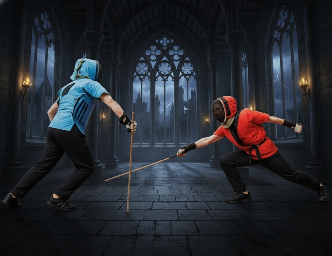 Спортивное фехтование тростью.