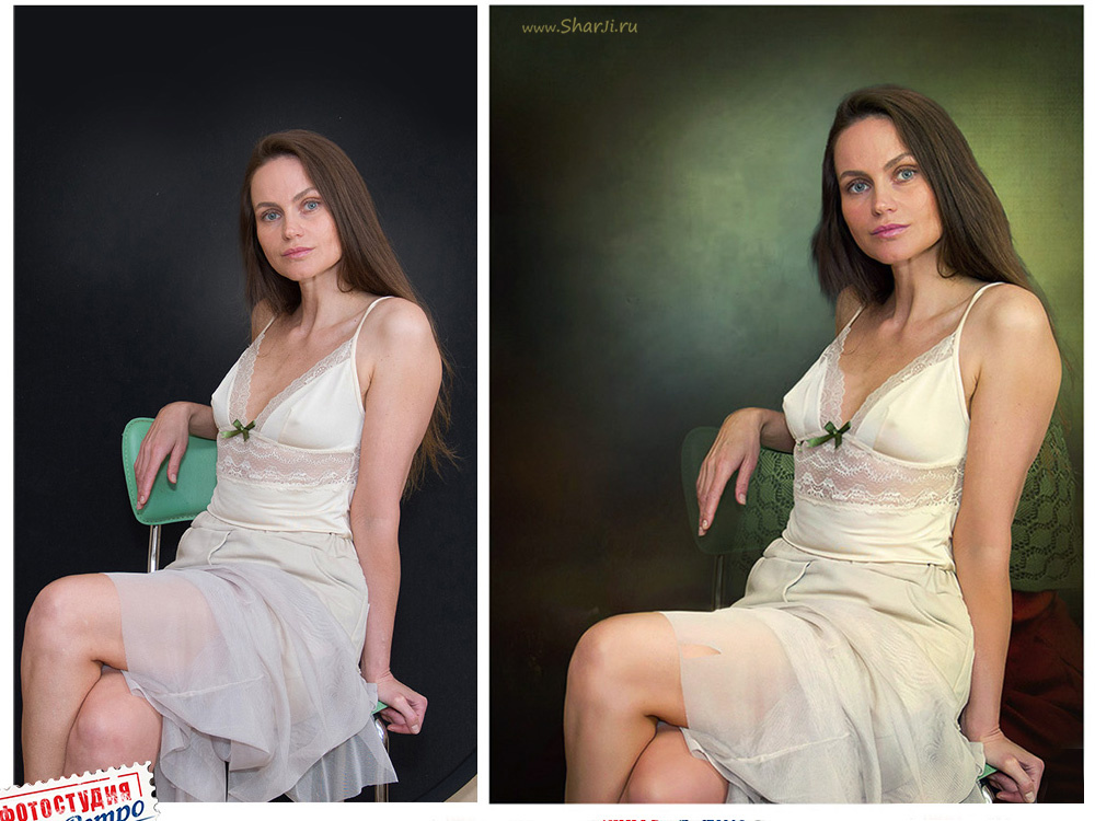Портрет до и после Photoshop