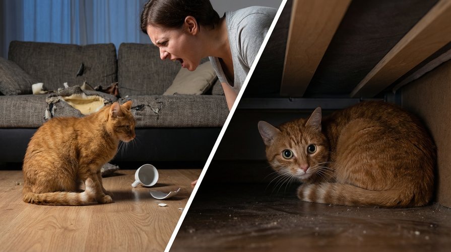 кот стал бояться