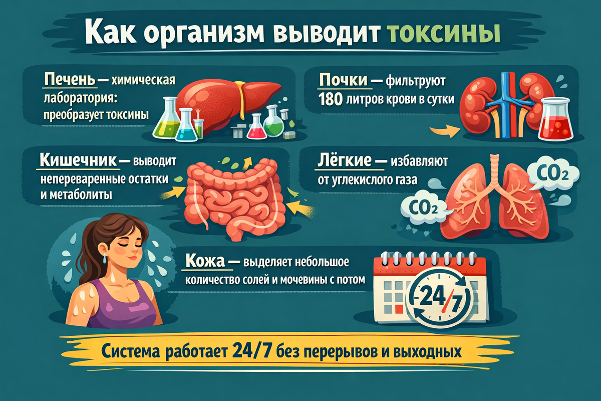 Как организм выводит токсины