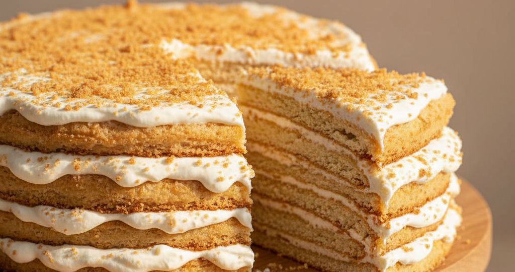 Ну очень ленивый медовик. Пошаговый рецепт