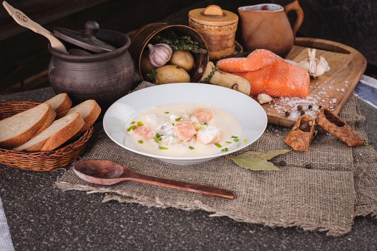    Лохикейтто с онежским лососем на сливках. Фото: ресторан "Фрегат"