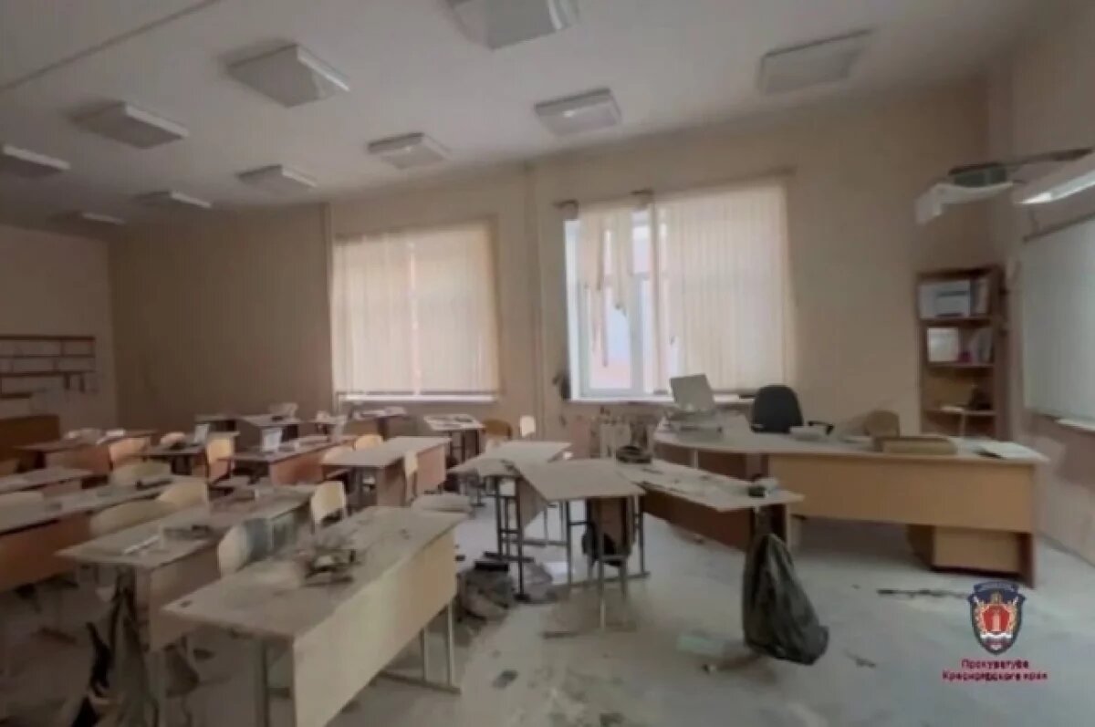    Появились кадры из красноярской школы после поджога