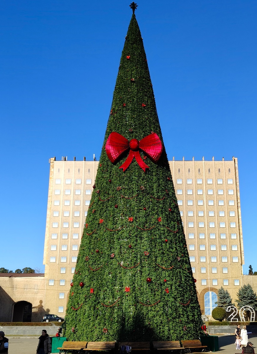 Наша красавица - главная сухумская ёлка на площади Свободы