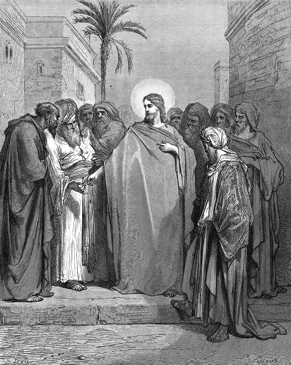 Гюстав Доре. Спор Христа с фарисеями.