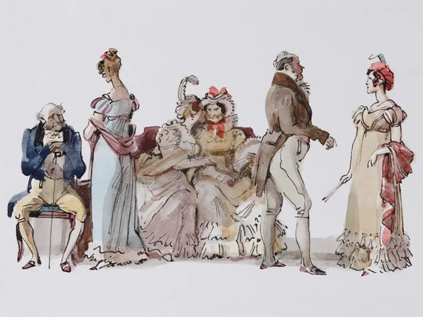 Анатолий Иткин. «Тут был, однако, цвет столиць....» Иллюстрация к роману Александра Пушкина «Евгений Онегин». 2009. Государственный музей А.С. Пушкина, Москва