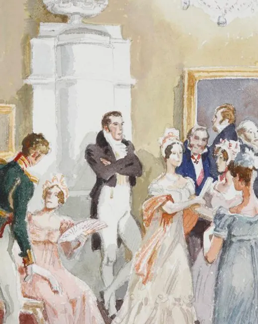 Анатолий Иткин. Онегин на балу. Иллюстрация к роману Александра Пушкина «Евгений Онегин» (фрагмент). 2009. Государственный музей А.С. Пушкина, Москва