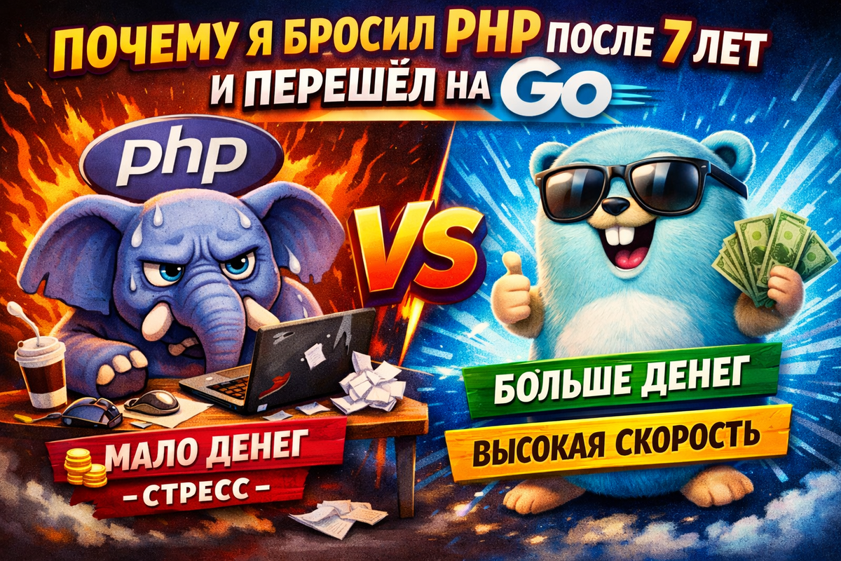 Почему я бросил PHP после 7 лет и перешёл на Go: честный разбор по деньгам, скорости и нервам