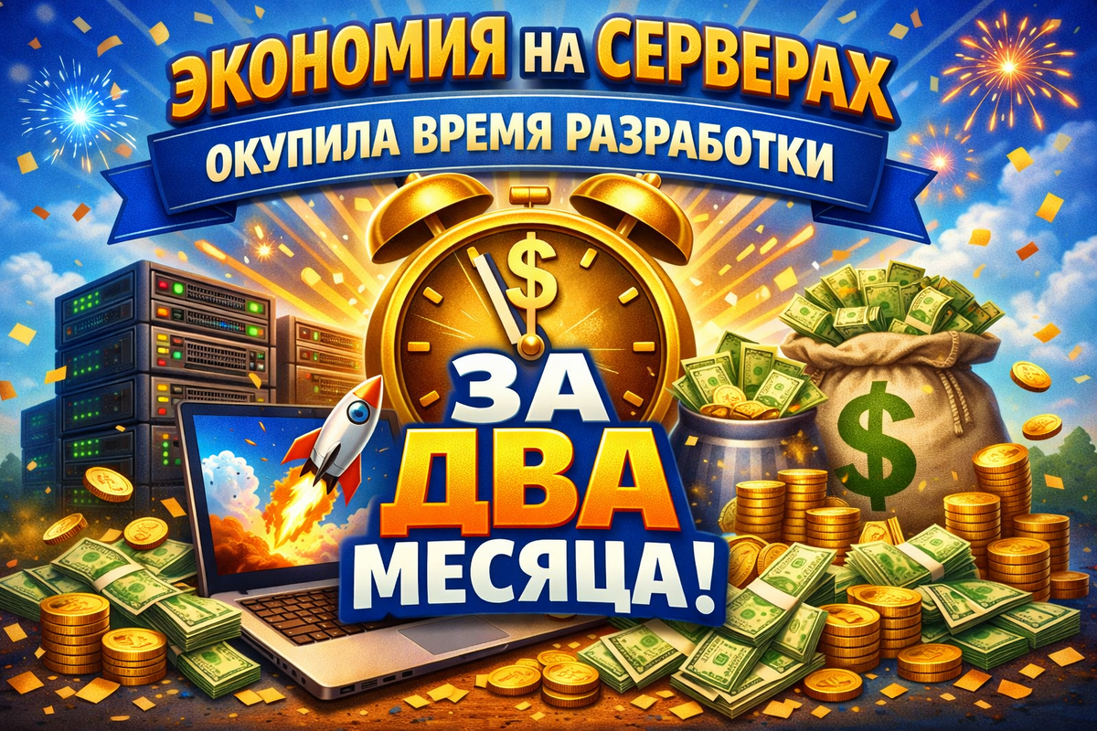 Экономия на серверах окупила время разработки за два месяца