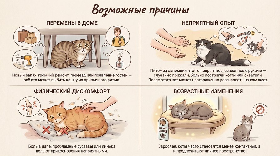 причины того что кот не идет на руки