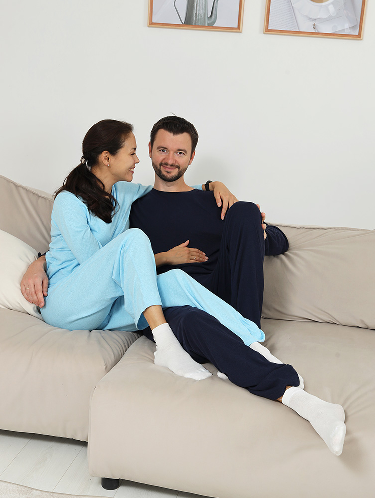 Парная пижама для двоих из конопли Uzor Wear