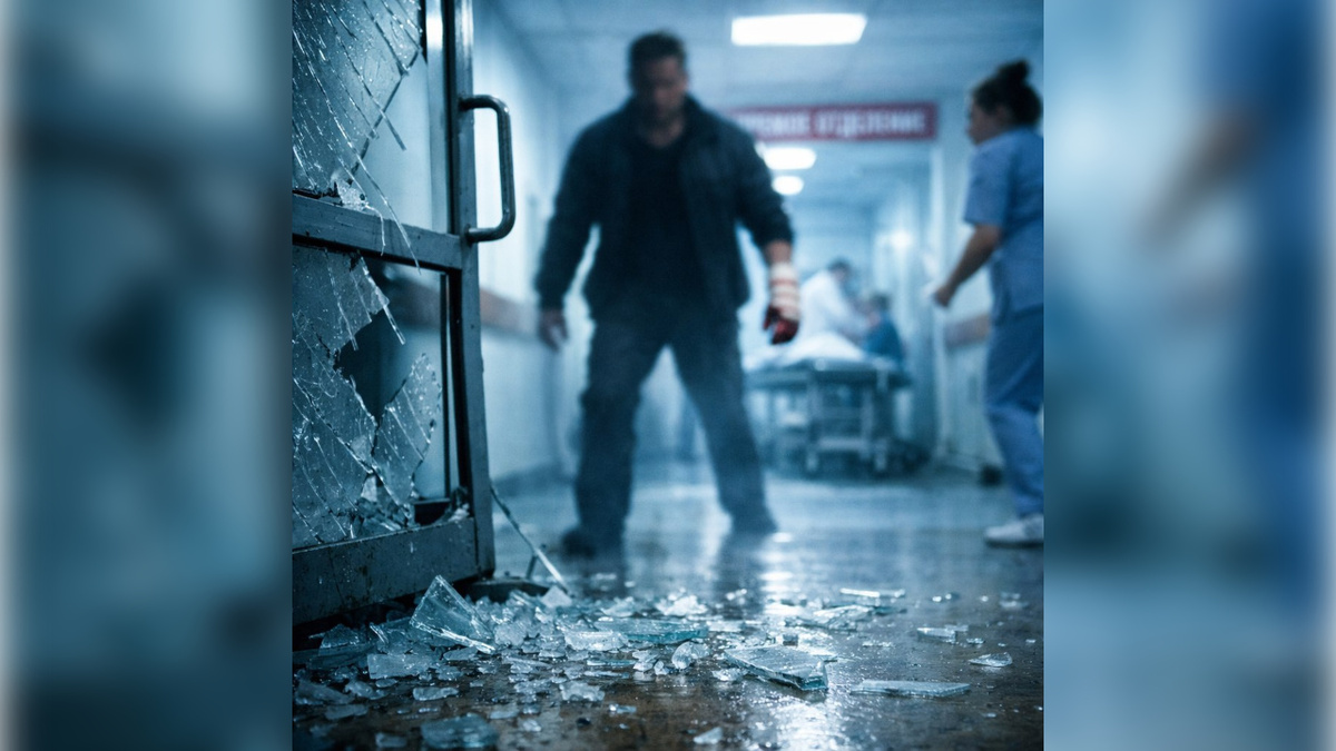    Москвич разбил стекло в курской больнице