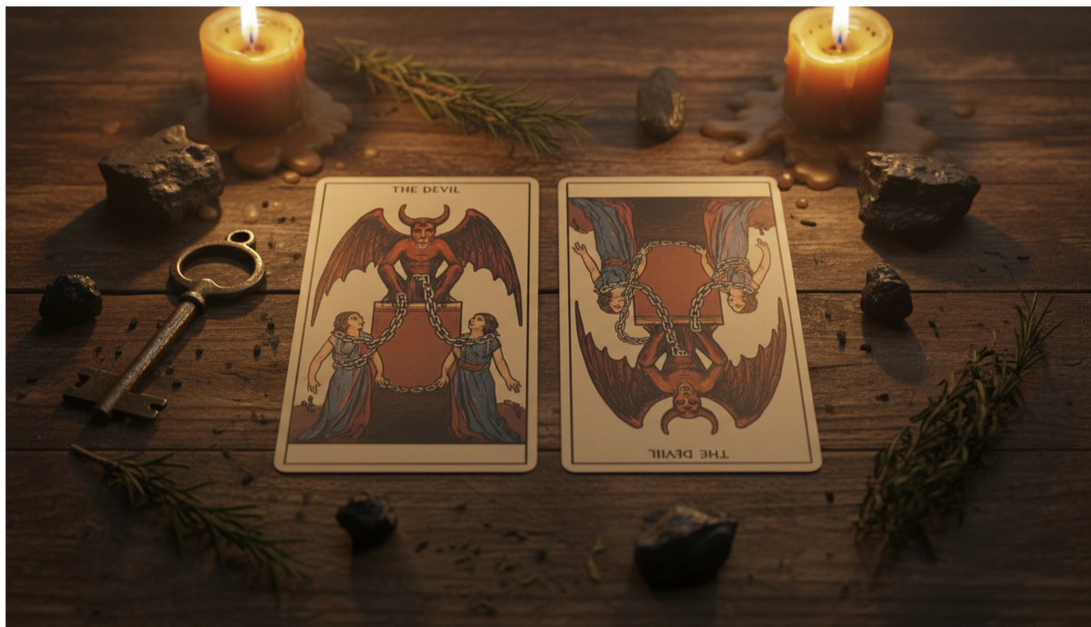 Толкование перевернутой карты Дьявол в Таро в сравнении с прямым положением.  📷
