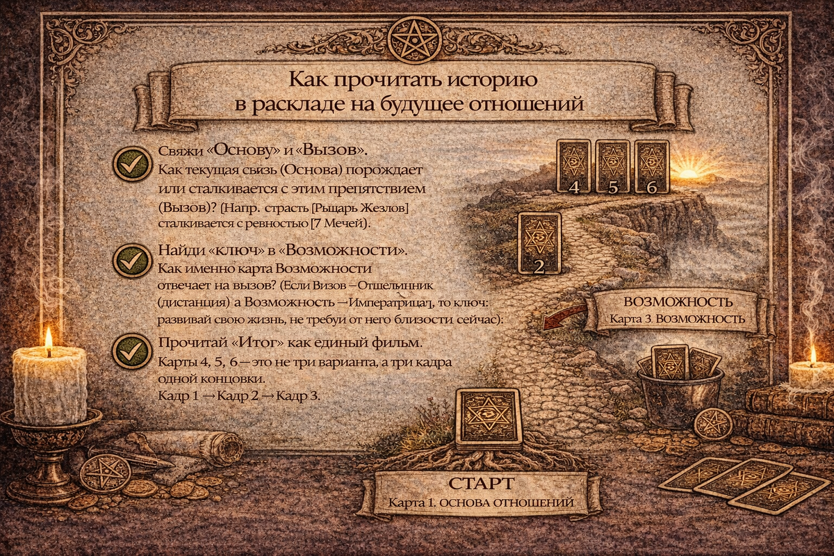 Расклад на отношения с мужчиной в ближайшем будущем таро - как интерпретировать карты.  📷
