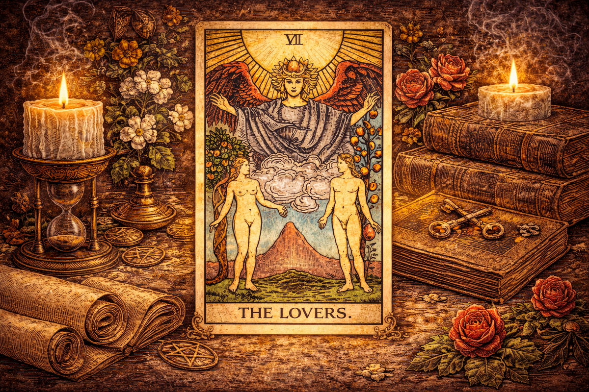 Символика и детали карты Влюбленные в Таро Райдера-Уэйта: значение элементов выбора.  📷
