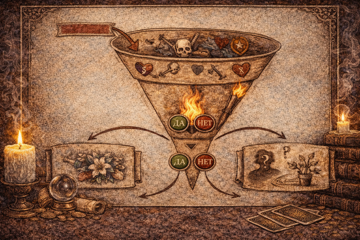 На что нельзя гадать на таро и как переформулировать вопрос - схема.  📷
