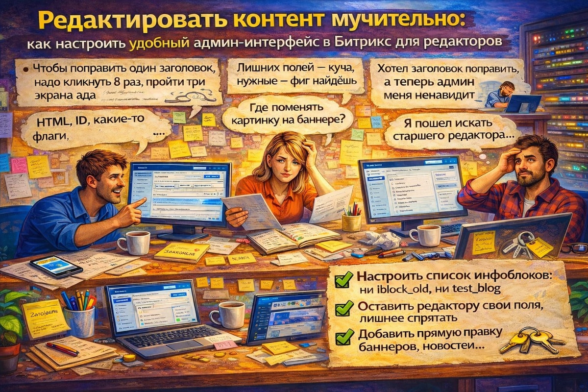 Как настроить удобный админ-интерфейс в Битрикс для редакторов