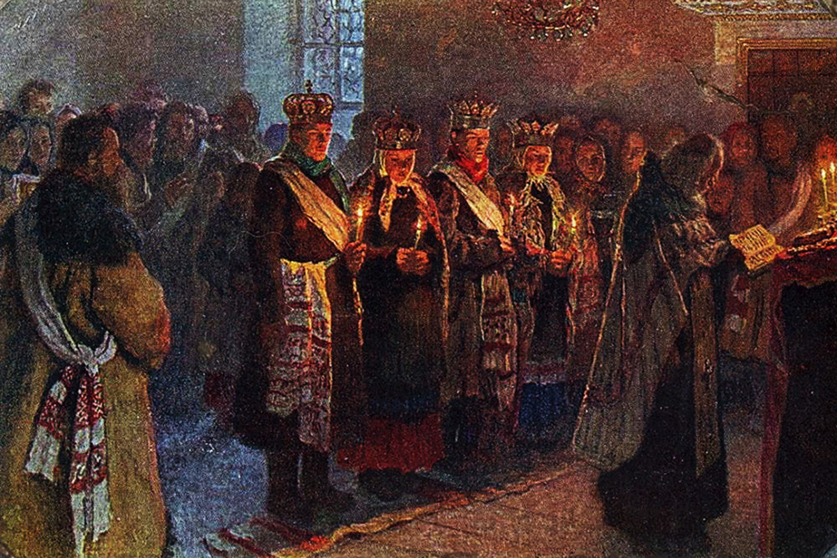 Nikolay Bogdanov Belsky / Public Domain / Wikimedia Commons📷Николай Богданов-Бельский, «Венчание»
