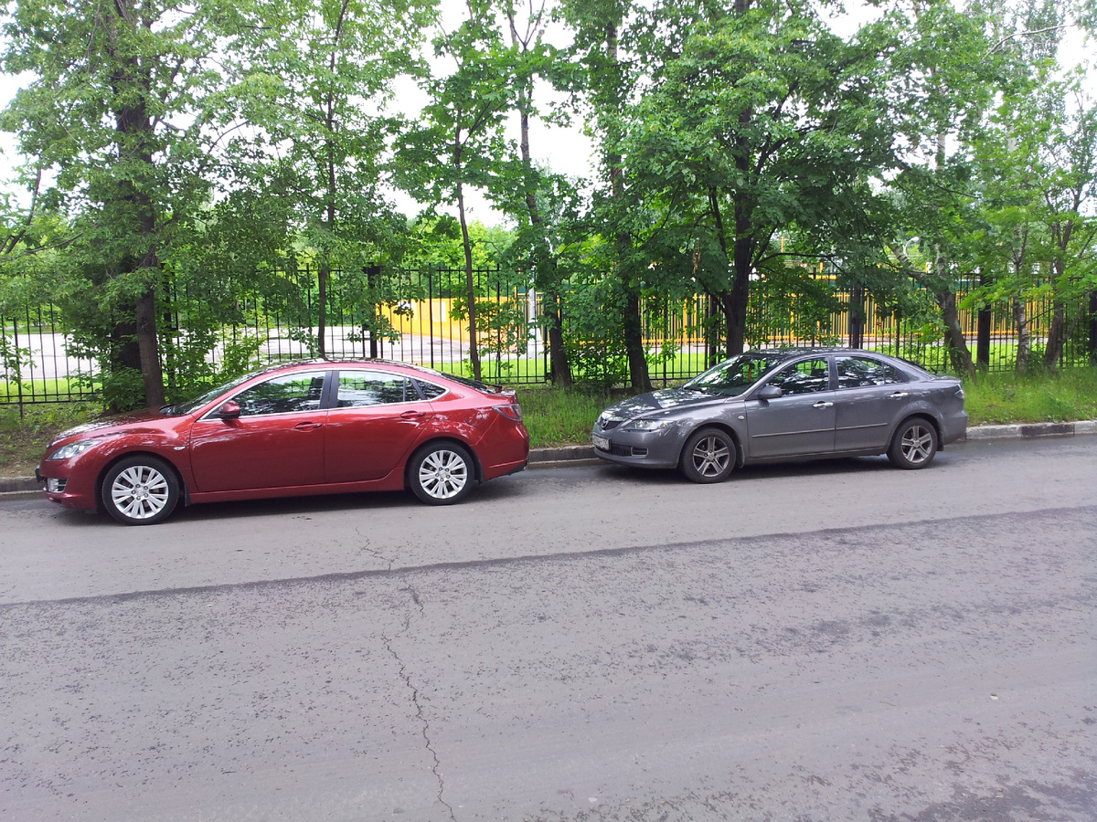 Ласточка на парковке вдоль дороги