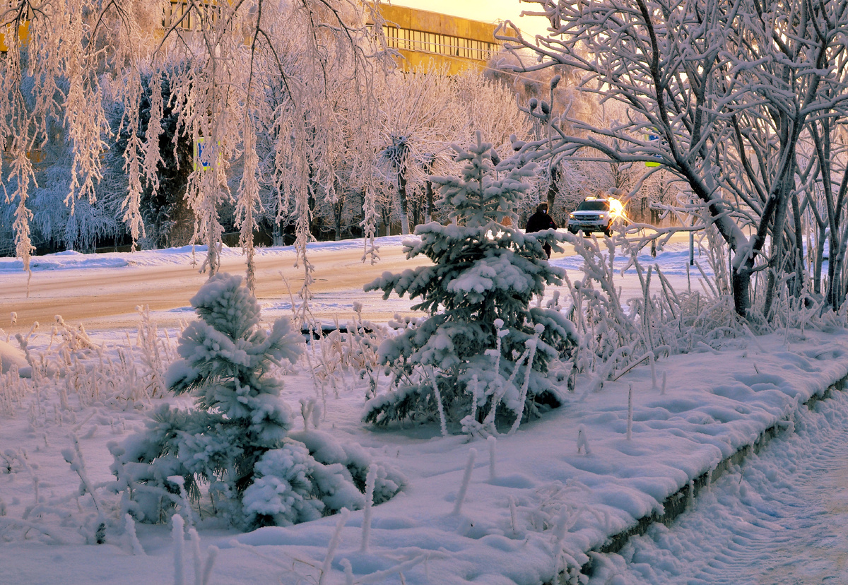 Лучи солнца согревают души прходящих людей.