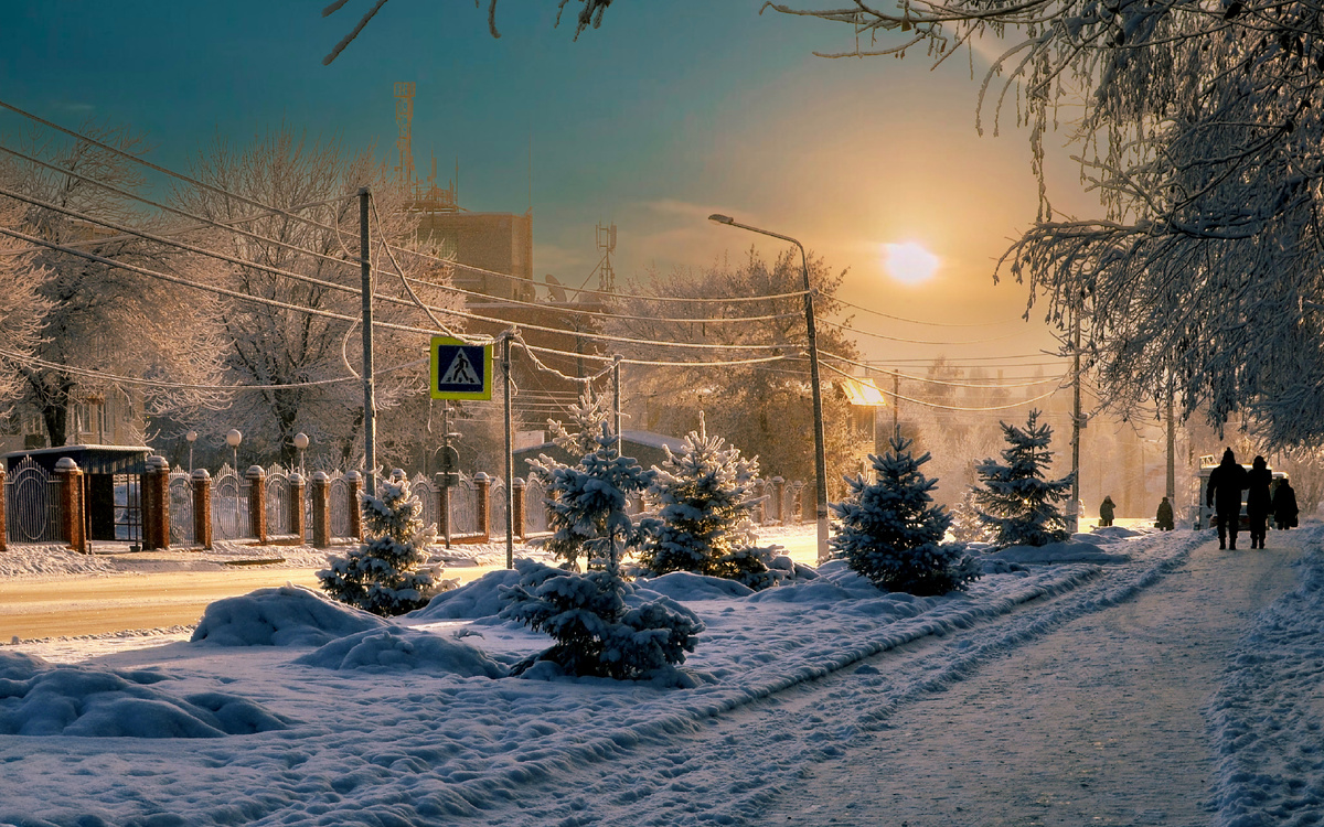 Ранее утро в городе.