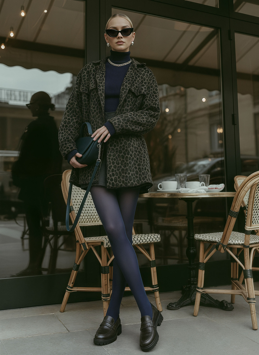 синие колготки MiNiMi Multifibra Colors 70 den