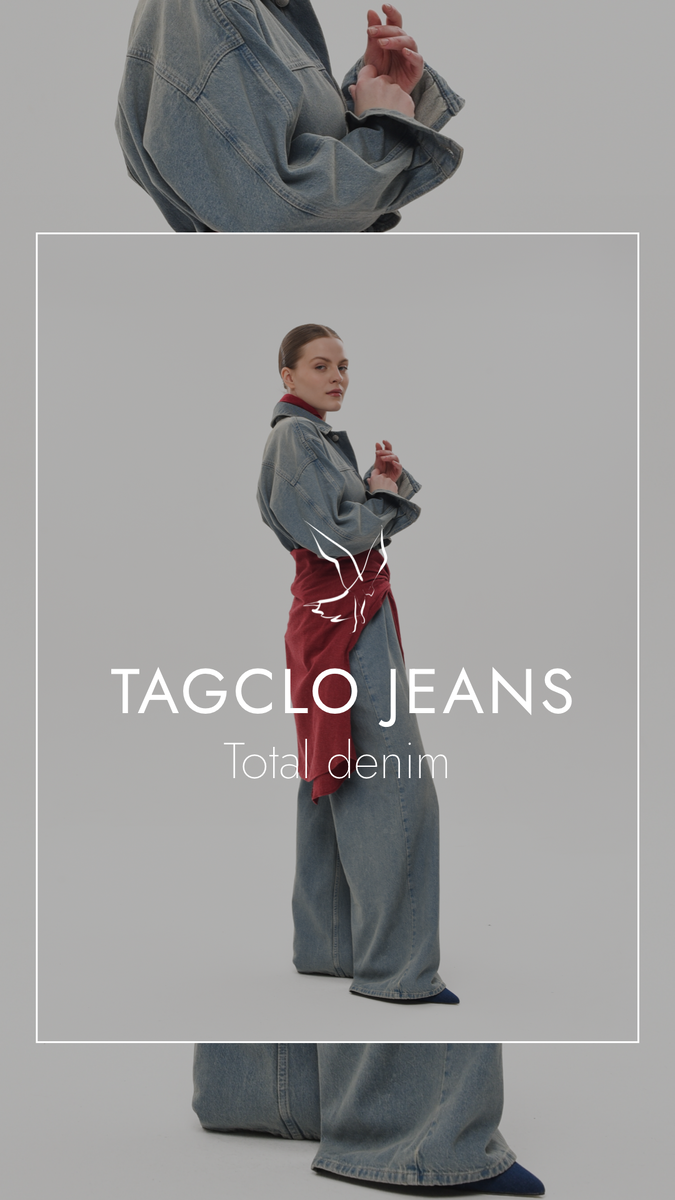 ДЖИНСОВЫЙ КОМБИНЕЗОН TAGCLO в трендовом оттенке денима с легким вареным эффектом