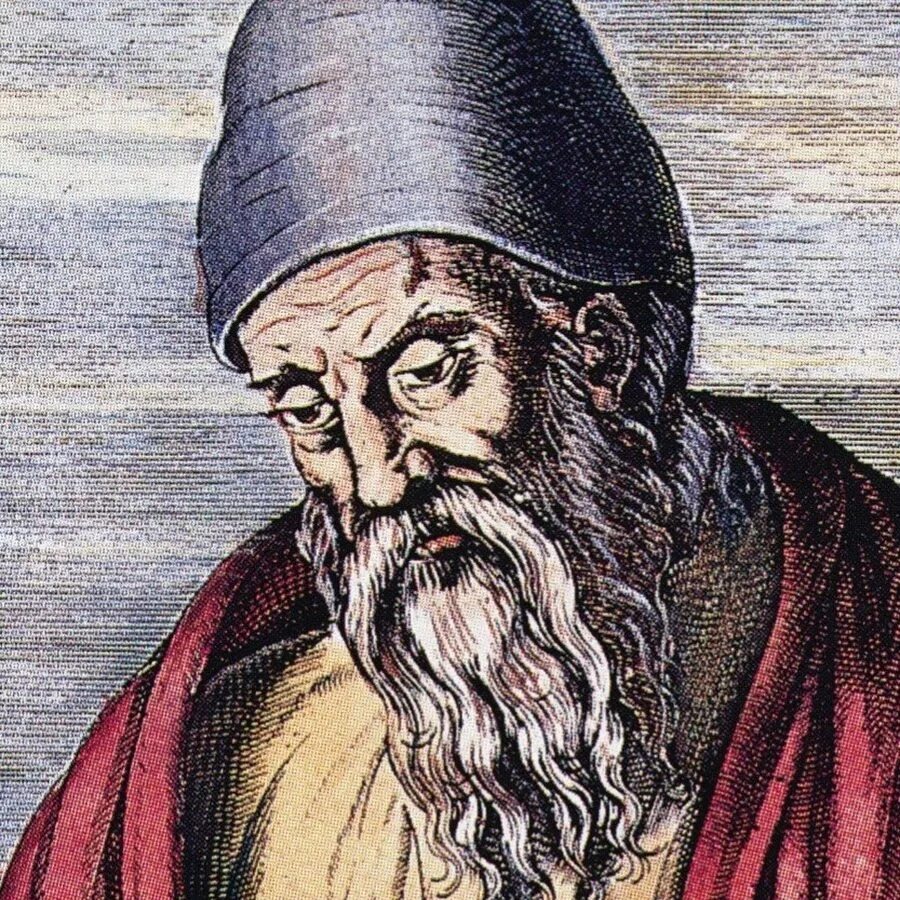 "Евклид изобретает алгоритм Евклида" в цвете