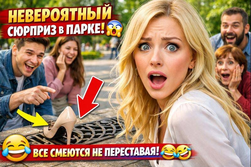 Когда каблук решает всё сам 😳👠 Девушка в парке и толпа, что не может сдержать смех 😂