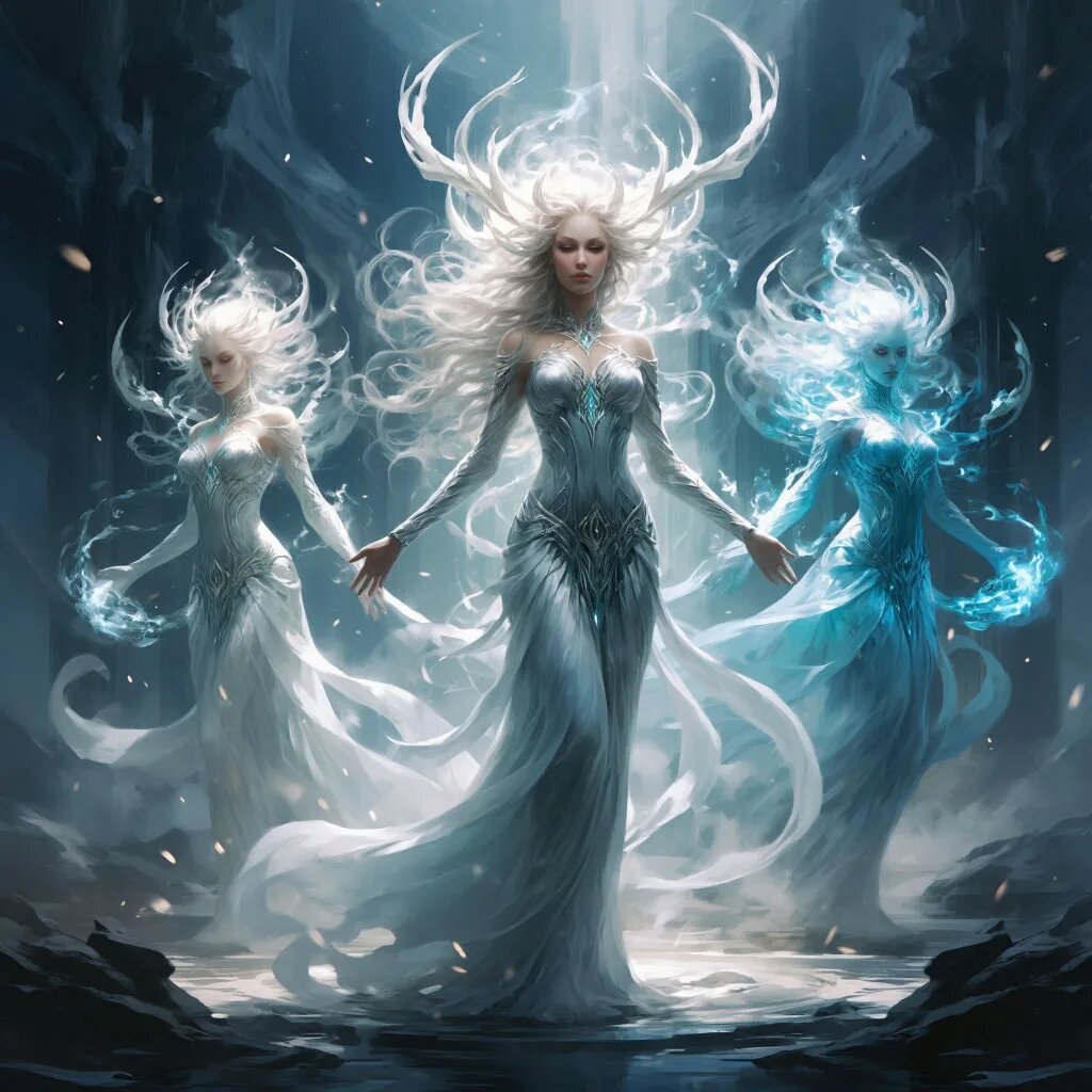Духи Стихий. Иллюстрация сгенерирована нейросетью