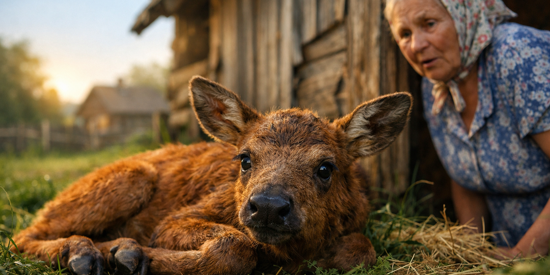 Лосёнок лёг у хлева, не в силах встать. Никто не ожидал, чем всё это закончится.