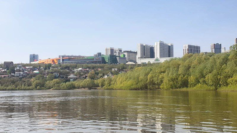 Вид с Уфимки на Тужиловку и ТЦ "Планета"