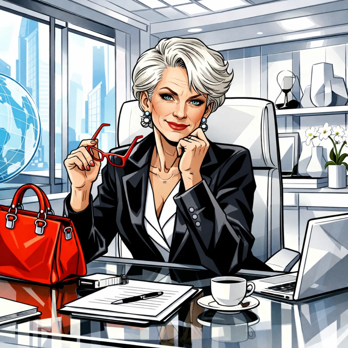 Миранда Пристли из фильма «Дьявол носит Prada» — яркий пример руководителя «красного» типа. ИИ-иллюстрация