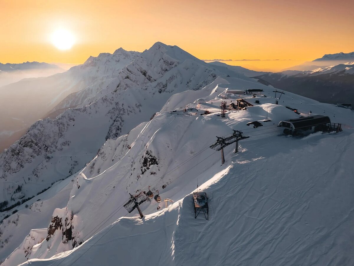 Рассвет на Роза Хутор