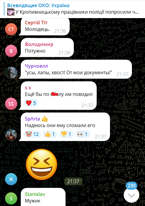    В Кропивницком гражданин порадовал сограждан, показав полиции свой половой орган вместо документов