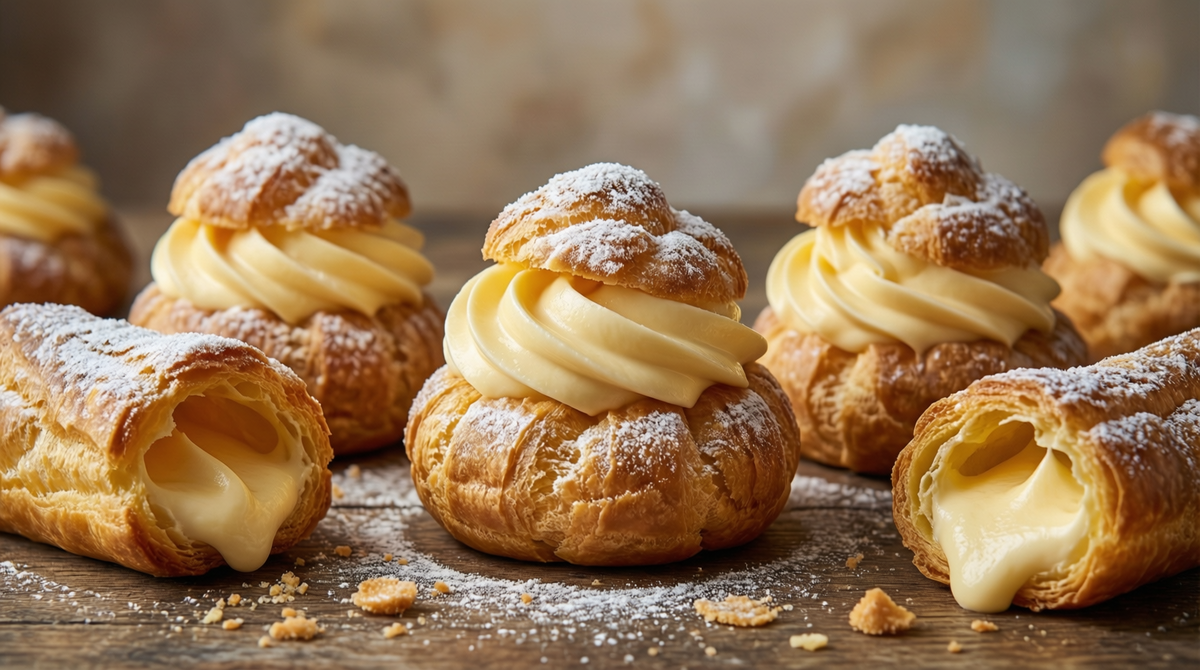 Пончики с заварным кремом