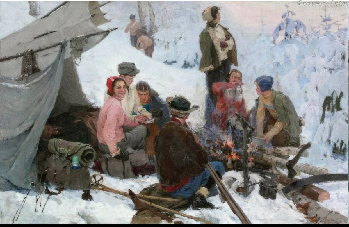 Амир Мазитов. «Утро на привале». 1955